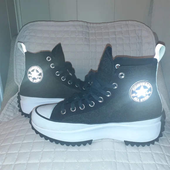 Converse Run Star Hike EUC' Textured Felt/Canvas Dark Gray/Black. M 7 W 8.5 - Picture 6 of 8